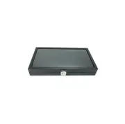 Display Case Organizer Glass Top Jewelry Storage Box Tray 14-1/2''L x 2''H