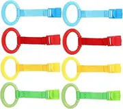 Vaguelly Bed Hand Rings 8pcs Set Pull up Rings for Infants Detachable Lightweight Safe for Baby's Health