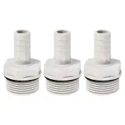 Hose Barb Fitting 13mm Barbed G3/4 Male Thread, 3 Pack Pipe Connector, Grey