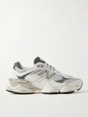 [New Balance] New Balance - 9060 Rubber-trimmed Textured-leather And Mesh Sneakers - White - US8 US 8 White
