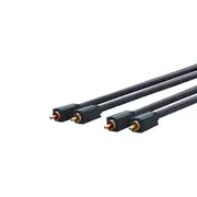 Clicktronic Cinch Stereo RCA Cable - 5m - Black