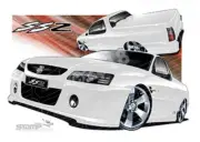 HOLDEN VZ SVZ UTE HERON WHITE A2 FRAMED PRINT (HC651B)