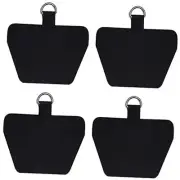 Phone Tether Tab, 4X Durable Patches for Phone Lanyard Compatible for 4x Black