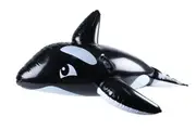 Airtime 150x35cm Inflatable Whale w Handles Pool Beach Kids Floating Toy Black
