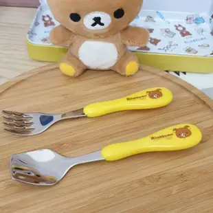 拉拉熊造型餐具組 兒童湯匙 叉子 湯匙 兒童湯匙 baby叉子 304不鏽鋼湯匙 叉子 防滑叉子 兒童餐具 拉拉熊