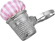 SMASOLO Reusable Thimble Finger Protector with Pin Cushion for Sewing Cross Stitch and Embroidery Compact DIY Needle Holder for and Access Present for Sewing Enthusiasts