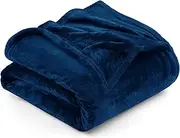 Utopia Bedding Fleece Blanket Queen Size Navy 300GSM Luxury Bed Blanket Anti-Static Fuzzy Soft Blanket Microfiber (90x90 Inches)