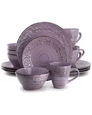 Elama Malibu Mica 16pc Stoneware Dinnerware Set