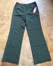NWT Anne Klein Wool Rayon Blend Stretch Pants, Crocodile Green, 8