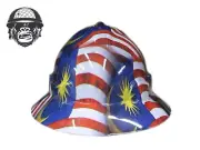 Custom Hydrographic Safety Hard Hat MALAYSIA FLAG PRO CHOICE WIDE BRIM
