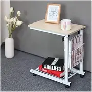 Mobile Overbed Computer Table Mobile Lap Table, Days Overbed Table, Stand Height Adjustable with Lockable 4 Castors Table with Wheels Over Bed
