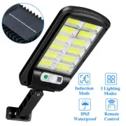120 LED Solar Street Light Lamp Motion Sensor Lights Remote Garden Yard Flood