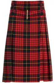 [ALEXANDER MCQUEEN] ALEXANDER MCQUEEN plaid pleated skirt with 40 Red