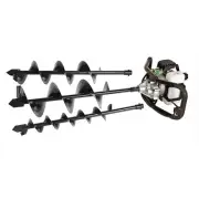 Draper Petrol Earth Auger Kit Bits 100mm 150mm and 200mm All 800mm Long 68294
