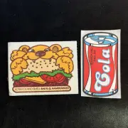 Vintage 80’s MELLO SMELLO Scratch & Sniff Stickers - Bar B Q Hamburger & Cola