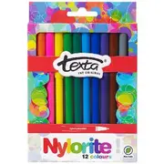 Texta Nylorite Coloured Markers Assorted 12 Pack