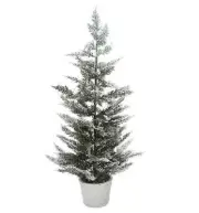 36" Lit Snowy Pine Tree in Pot by Valerie