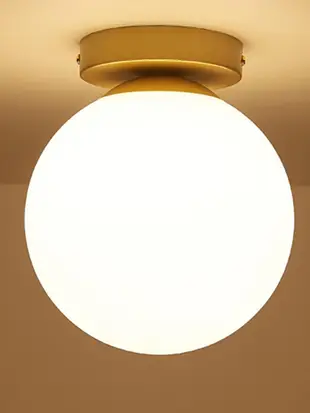 輕奢黃銅球形吸頂燈入戶玄關現代過道走廊裝飾陽台衛生間玻璃壁燈