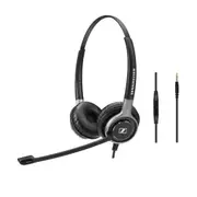 EPOS - Sennheiser Wired binaural UC headset with 3.5 mm jack connectivity. In-line mini call control for use with 3.5 mm jack.