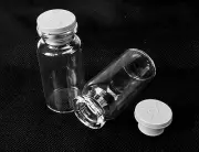 LOT of 215 New Small 10 ml Glass Bottles, Jars, Vials with Secure Rubber Lids!