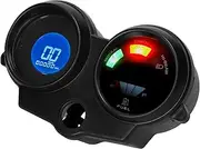 Cycle ometer Odometer 10000RPM 199KM/H Electric Tachometer Fuel Level Guage 12V Supports 7-Color Backlight Adjustment KM/H and MPH Switching with Multi-Function Indicator Black
