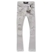 Jordan Craig Boys Stacked With Shreds Jeans (Light Grey)