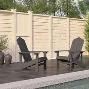 Garden Chair Garden Adirondack Chairs 2 pcs HDPE Anthracite Patio Seating