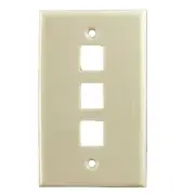 3 Port Faceplate for Keystone Jacks RJ45 RJ11 in Ivory 50- Pack Free Shipping