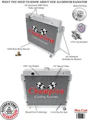 2 Row Discount Champion Radiator for 1970 - 1974 Dodge Challenger V8 Engine