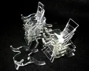 Set of 10 Small Acrylic Plastic Display Stands for Fossils