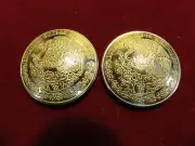 Conchos: 1 Pair Mexico 100 Peso Real Coin "72% Silver", 1 1/2", Post & screw