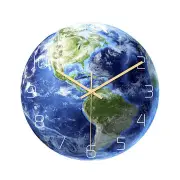 CC090 Creative North/South America Luminous Earth Wall Clock Mute Wall Clock Quartz Wall Clock For Home Office Decorations