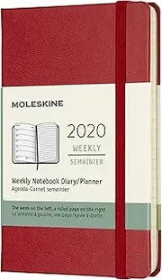 Moleskine - 2020 Hard Cover Diary - Weekly Notebook - Pocket - Scarlet Red