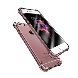 iPhone 6 6s Plus 手機保護殼四角防摔氣囊保護殼款(透明黑 iPhone 6保護殼 iPhone 6SPlus手機殼)