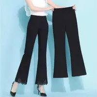 在飛比找ETMall東森購物網優惠-微喇西裝褲女夏季薄款2023新款高腰顯瘦小個子九分黑色休閑喇