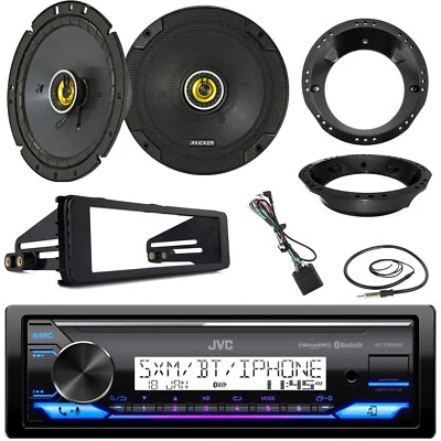 1 DIN Bluetooth Radio Receiver, Install Kit, Antenna, 2x 6.75" Speakers, Adapter