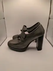 New Kenneth Cole Justin Lug Heeled Loafer Pewter Sz 8.5M