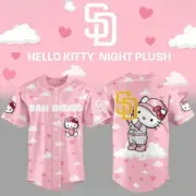 Sa.n Di eg.o Pa.dr.es Hello Kitty Night Plush Edition Baseball Jersey