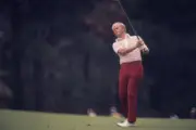 Jack Nicklaus in action during Friday play at Augusta Nation - 1972 Old Photo