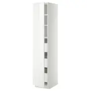 METOD / MAXIMERA high cabinet with drawers, white/Ringhult white, 40x60x200 cm