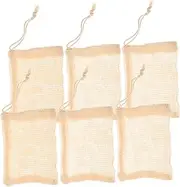 LALADEFIEE 6 Pack Soap Pouches Reusable Drawstring Netted Storage Bag for Bathroom Easy to Use