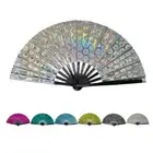 64cm Clack Clapping Fans PVC Holding Laser Colors Hand Fan for Line Dancing