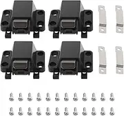YINETTECH 4Pcs Cabinet Push Latch Self-Closing Push to Open Door Latches with Srews Press to Release for Drawer Cabinet Wardrobe 26x16mm Black