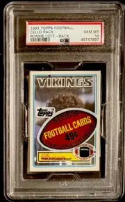 (POP 1) 1983 Topps Football Cello Pack w 49ers Ronnie Lott Back PSA 10 GEM MINT