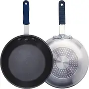 Winco AFPI-8NH, 8-Inch Induction Ready Aluminum Fry Pan with Non-Stick Coating, Frying Pan with Silicone Sleeve