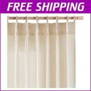 Luxurious Semi-Sheer Linen Blend Curtains 50”W x 84”L – Hook Installation