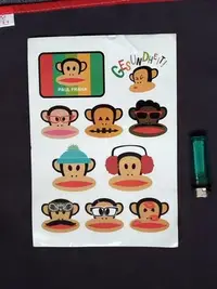 在飛比找Yahoo!奇摩拍賣優惠-【全新現貨】10小張 Paul Frank 大嘴猴臉譜 貼紙