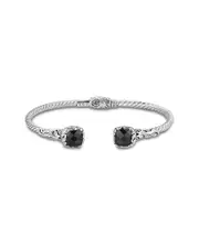 Samuel B. 18K & Silver 4.00 ct. tw. Onyx Seahorse Bangle Bracelet