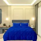 Pinch Pleat Duvet Cover Set 3 PC Pintuck Comforter Cover by Komfit Egyptian Blue