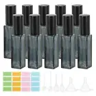 10 Pcs 10ml Travel Perfume Bottle with 6 Pcs Refill Tool, Labels, Blue/Black